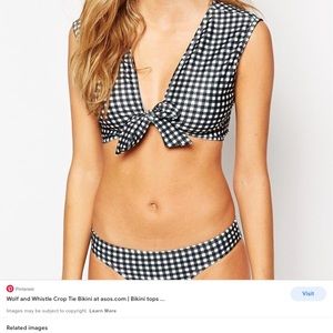 Wolf and Whistle Black Gingham Bikini
